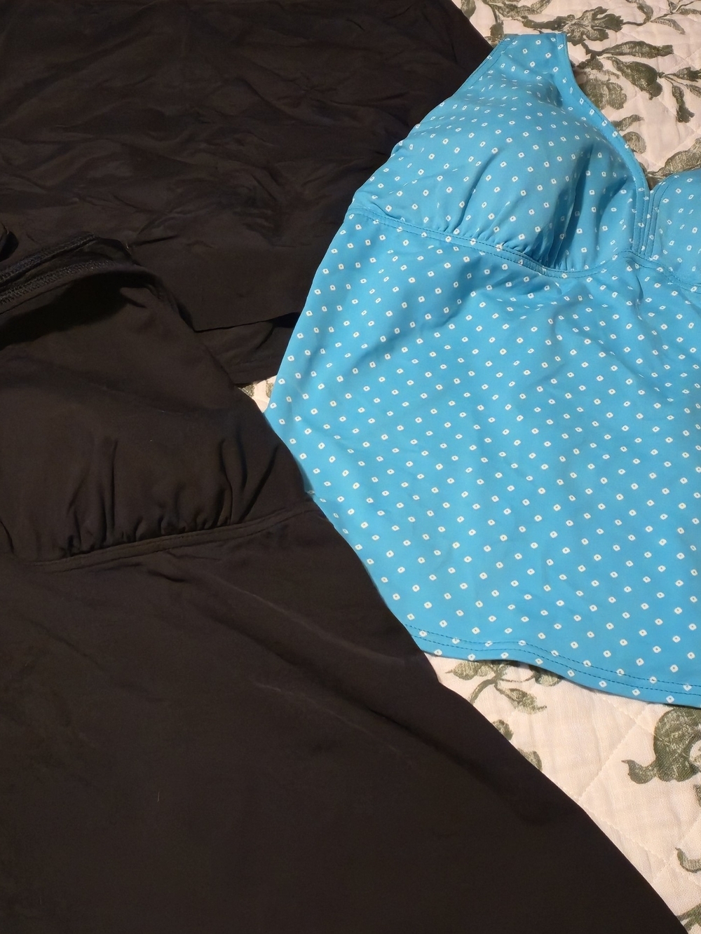 Lands End Tankini Top & Swim Skort Bundle Sz 18